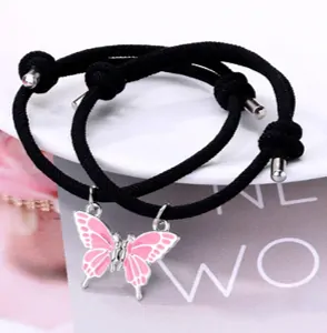 BFF náramky pro 2 - růžový motýl