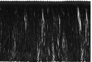 Černé husté lesklé třásně 15 cm