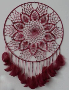Lapač snů vínovo růžový - 40 cm