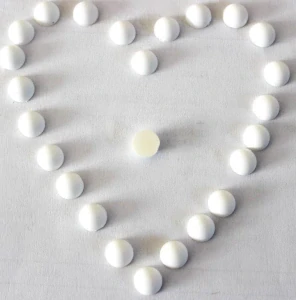 Bílé půlperly 8 mm