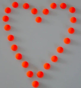 Neonově oranžové půlperly 8 mm