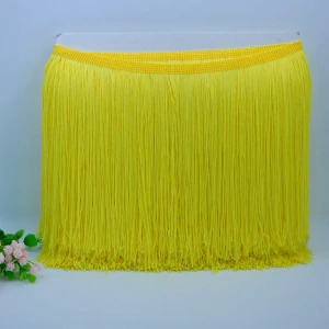 Žluté nylonové třásně 30 cm