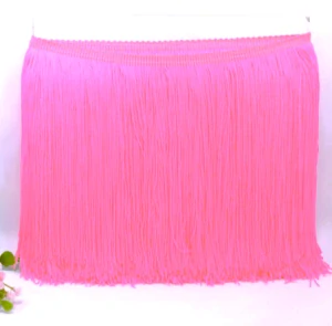 Neonově růžové svělé nylonové třásně 20 cm