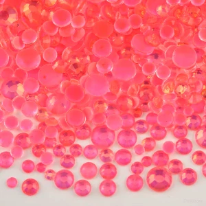 Nalepovací kamínky zářivě růžové neonové 4mm