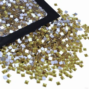 Nalepovací kamínky tmavě zlaté topazové čtverce 6mm