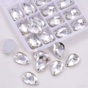 Našívací kamínky Slza Crystal 13x18mm