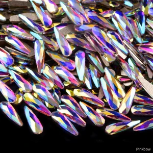 Nalepovací kamínky úzká slza AB Crystal 3x10mm
