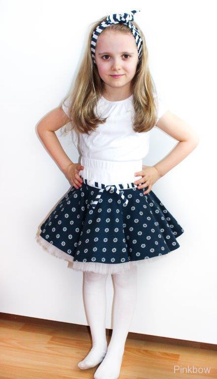 Bavlněná čelenka modrobílá