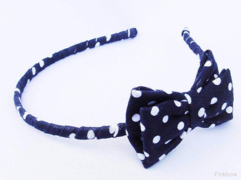 Tmavomodrá čelenka s puntíky