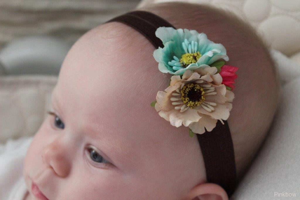 Hnědá čelenka pro miminko