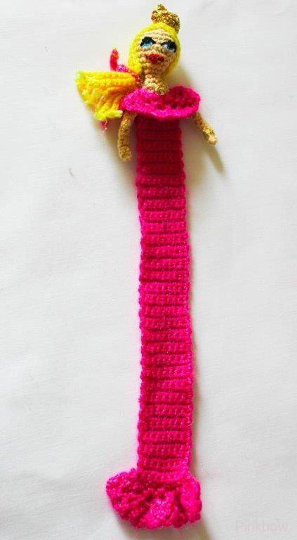 Háčkovaná záložka do knihy Princezna Popelka