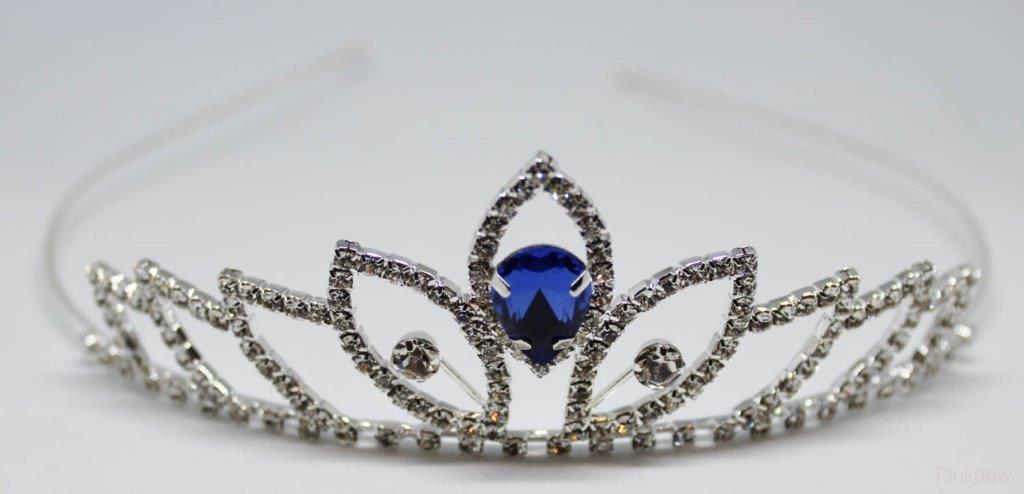Třpytivá korunka s modrým kamínkem