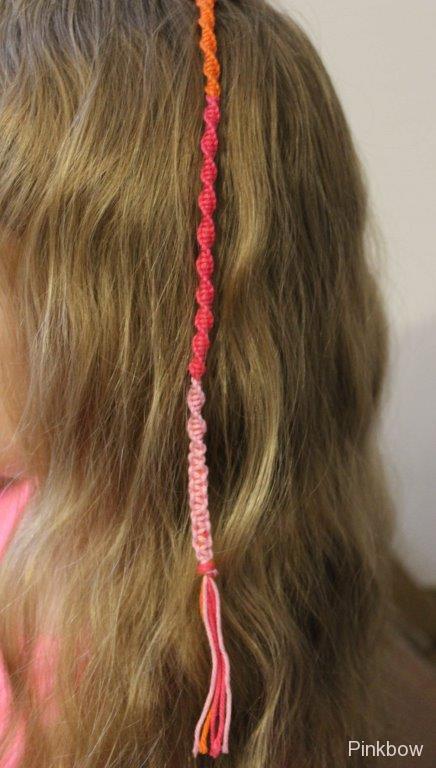 Růžovooranžový copánek 30 cm