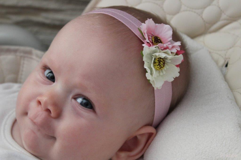 Růžová čelenka pro miminko