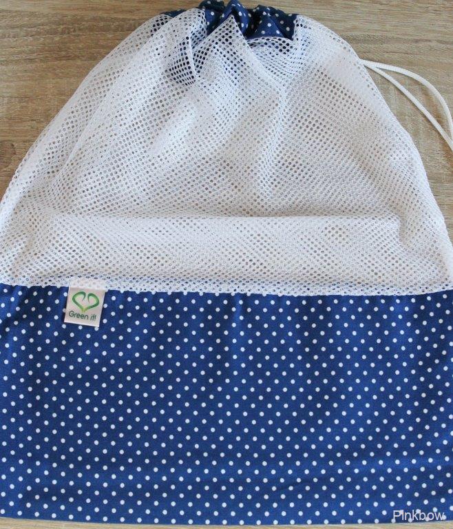 Ekologický nákupní sáček - modro-bílé puntíky
