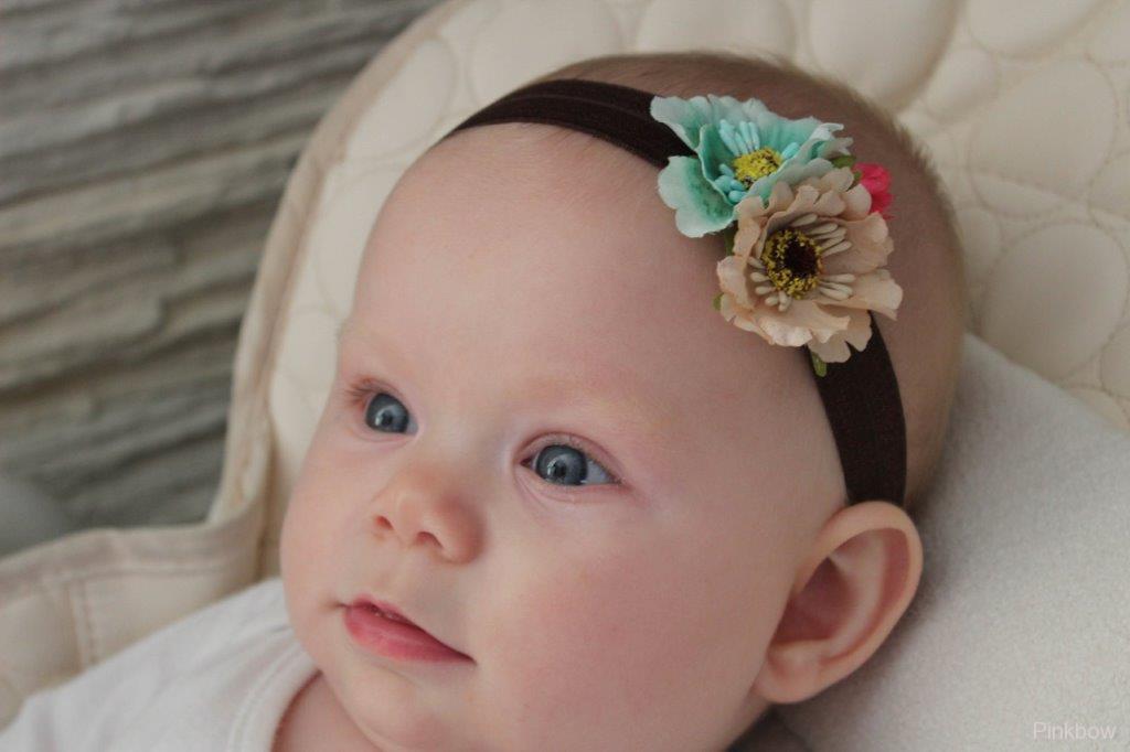 Hnědá čelenka pro miminko